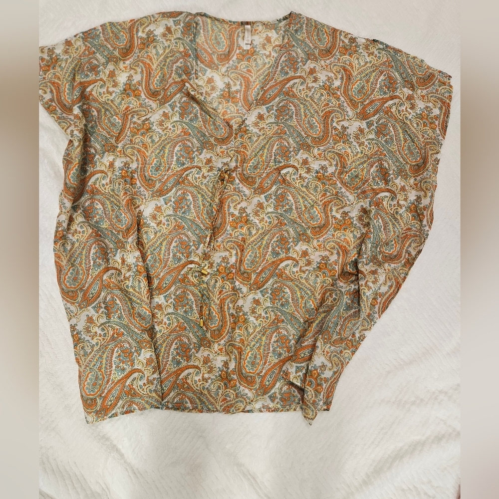 Helen Jon Paisley Mini Dress Coastal Beachwear,Cover Up NWOT - Picture 5 of 13